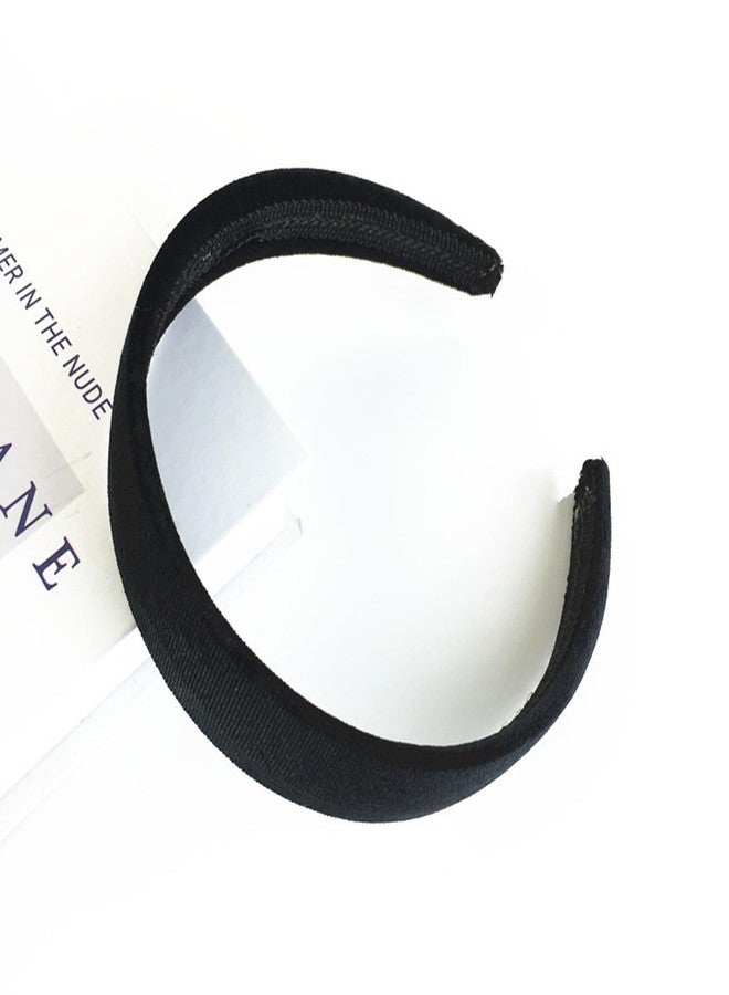 Spenlly Velvet Wide Headbands for Women Girls, Fashion Non Slip Solid Hair Bands Cosplay Halloween Hair Accessories (Black, One Size) - Image 2